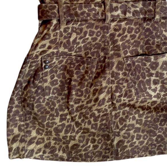 Vintage Y2K Plein Sud Strapless Dress Leopard Belted Denim Mini Dress Size 38- S - Picture 10 of 12